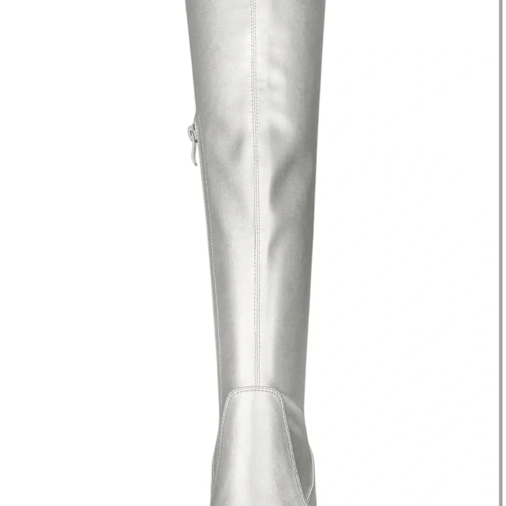 Allegra K Silver Over the Knee Boots